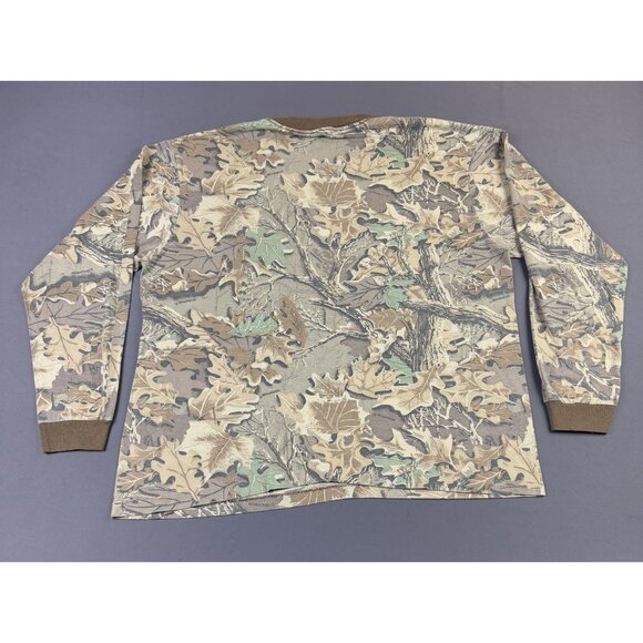 Rare Vintage 90s Y2K Realtree Camo Long Sleeve Shirt Army Nature Tree Pocket T - Picture 2 of 11